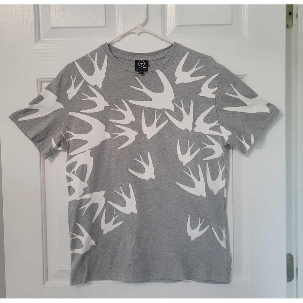 Alexander McQueen‎ Swallowtail Print Tee Gray Designer Archive Streetwear Small